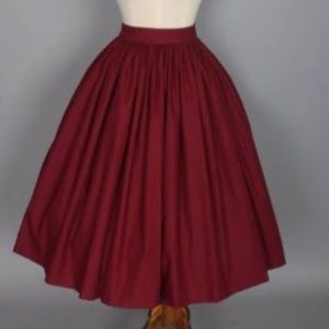 Hearts and Found-Lola Skirt in Burgundy Vintage